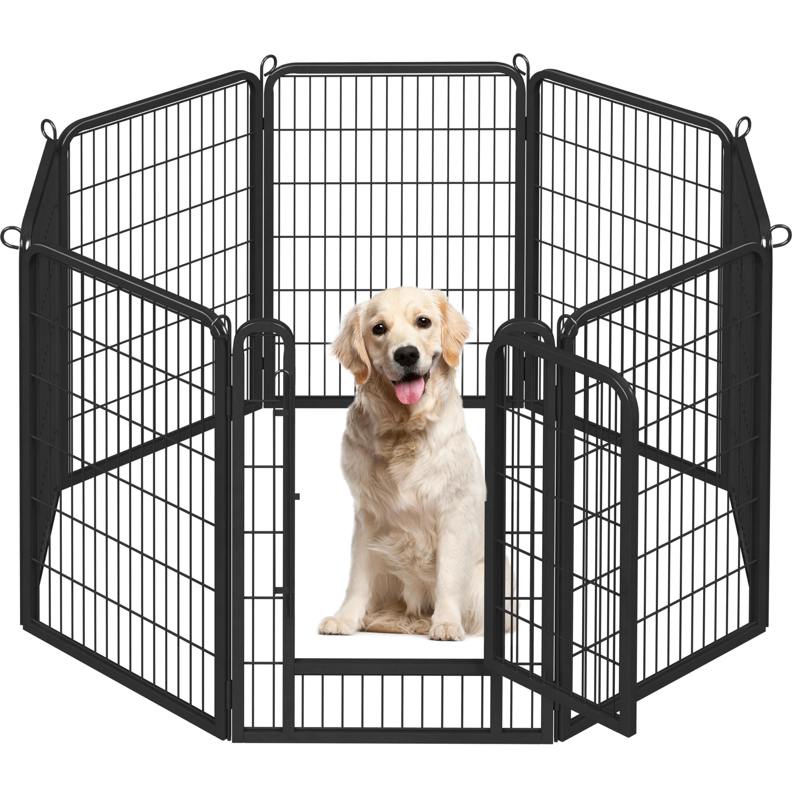 Yaheetech Lightweight Dog Playpen, 8 Panel 100cm Dog Fence Pet Exercise Pen Portable Puppy Play Pen Suitable for RV/Camping