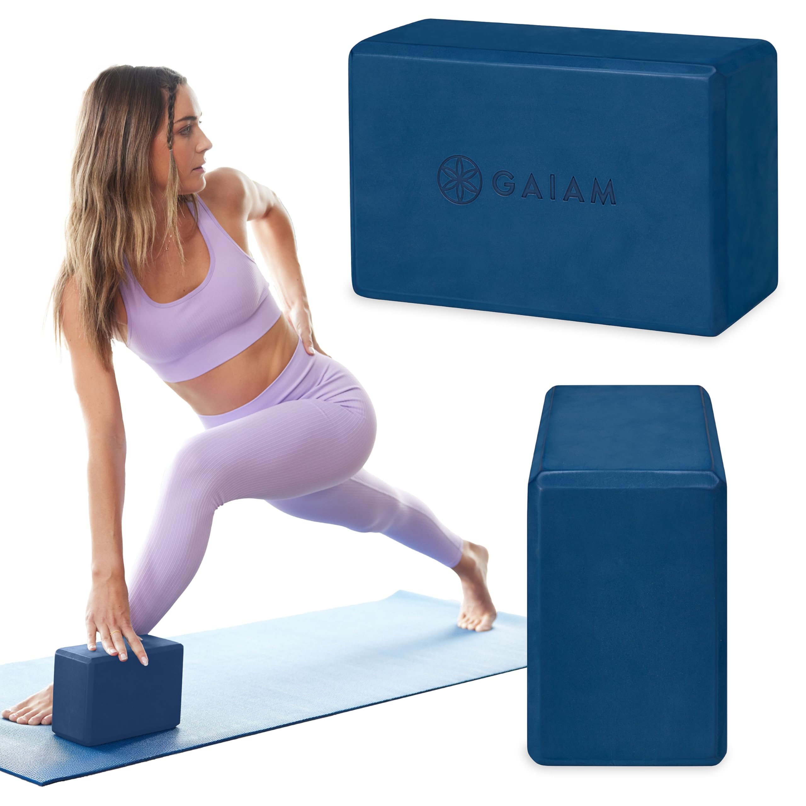 Photo 1 of Gaiam Yoga Block - Supportive Latex-Free Eva Foam - Soft Non-Slip Surface with Beveled Edges for Yoga, Pilates, Meditation - Yoga Accessories for Stability, Balance, Deepen Stretches