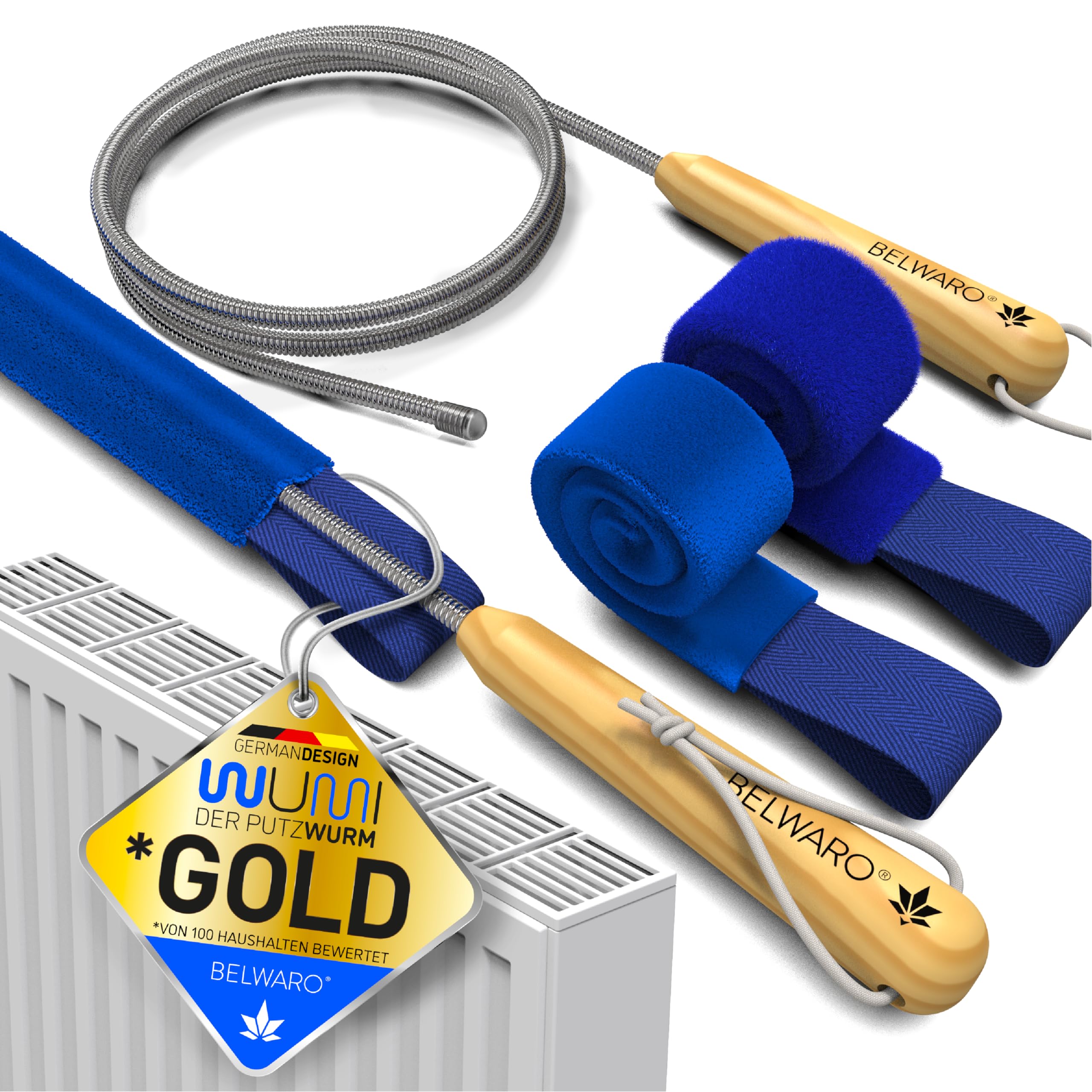 Wumi Radiator Cleaning Brush with 2 Extra Long Microfibre Hoses, Super Flexible & Washable, Lightning-fast Cleaning