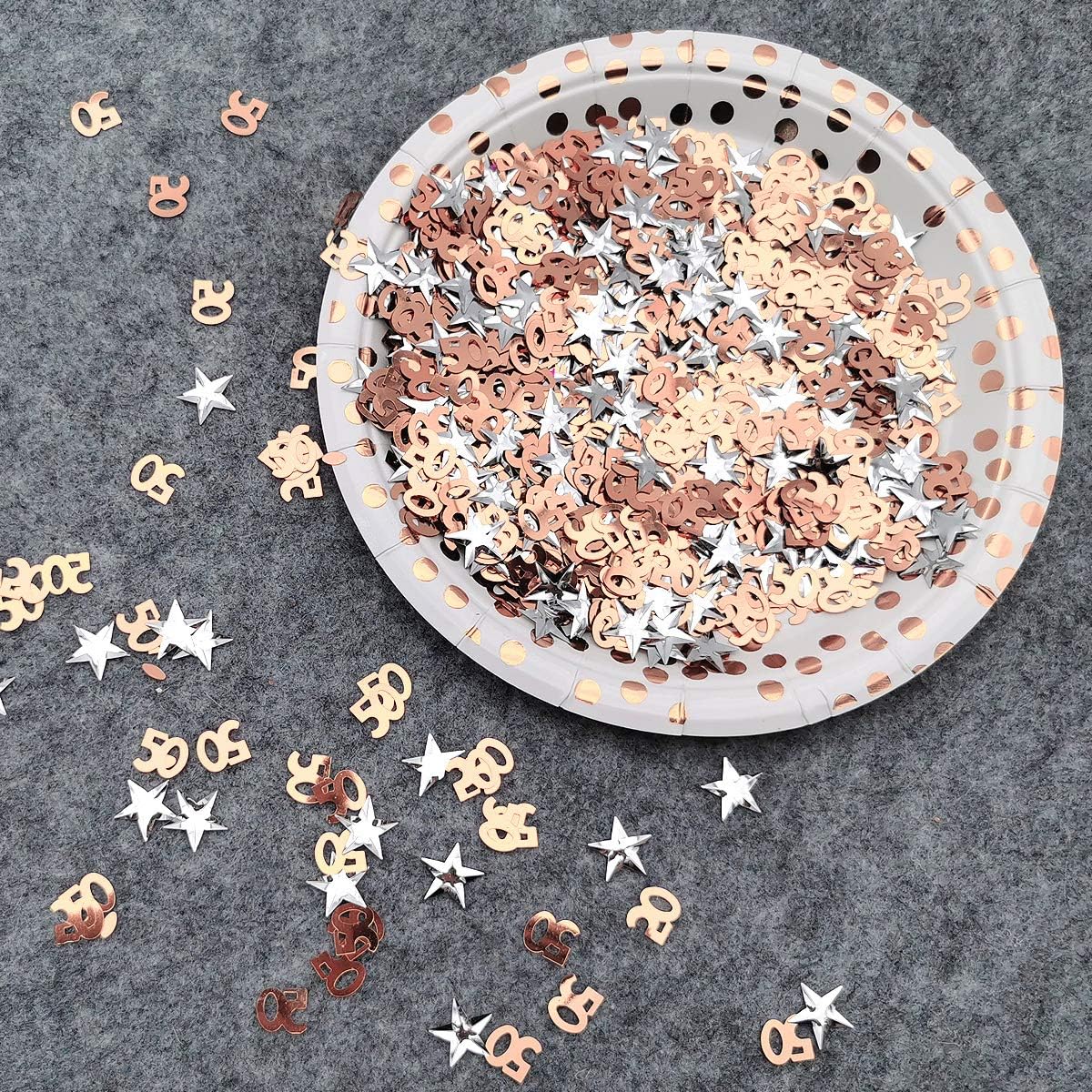 Izoel 50 Confettis Or Rose Table Decoration 30g Incl Pour 50 Ans Decoration Anniversaire Mariage Fete Confettis Silver Star 0pcs 1000pcs Rose Gold 50 Chiffre Confettis Confettis