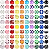 Huquary 100 Pcs 20mm Rhinestone Bubblegum Beads for Pens Mixed Crystal Resin Chunky Beads for DIY Craft Keychain Necklace Bracelet Jewelry Making(Bright Color)