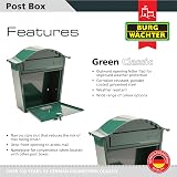 Burg-Wächter MB01G Green Classic Wall Mounted Galvanised Steel Lockable Post Box view 2