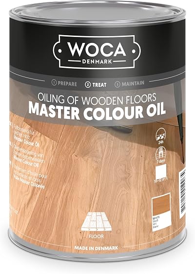 WOCA Master Color Oil White 1L Wood Furniture Floors Trim Cabinets Plant Based