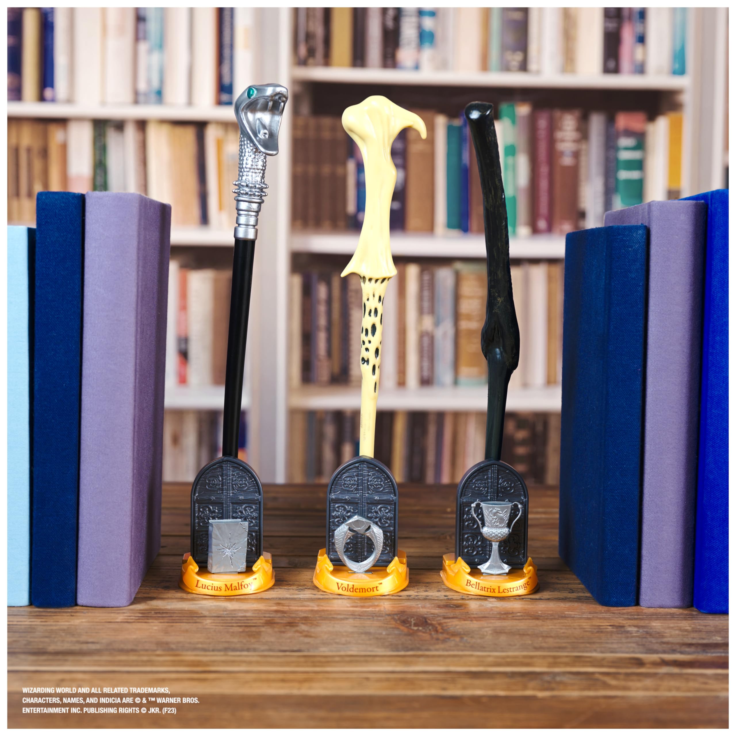 Wizarding World Harry Potter, 12-inch Magical Collector Voldemort Wand with Stand & Die-cast Icon, Magical Artifacts, Accessory for Halloween Costumes