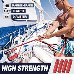 Dock Lines 3/8" x 15' Boat Dock line Double Braided