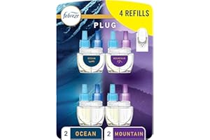 Febreze Plug In Air Freshener, Odor-Fighting Scented Oil Refill for Home and Bathroom and Kitchen, Long Lasting for Strong Od