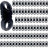 Auswalar 80PCS Mini Safety Breakaway Buckles 6mm Quick Side Release Plastic Buckle Plastic Paracord Buckles for Braided Bracelet and Cameras Strap Easy Opening (Black)