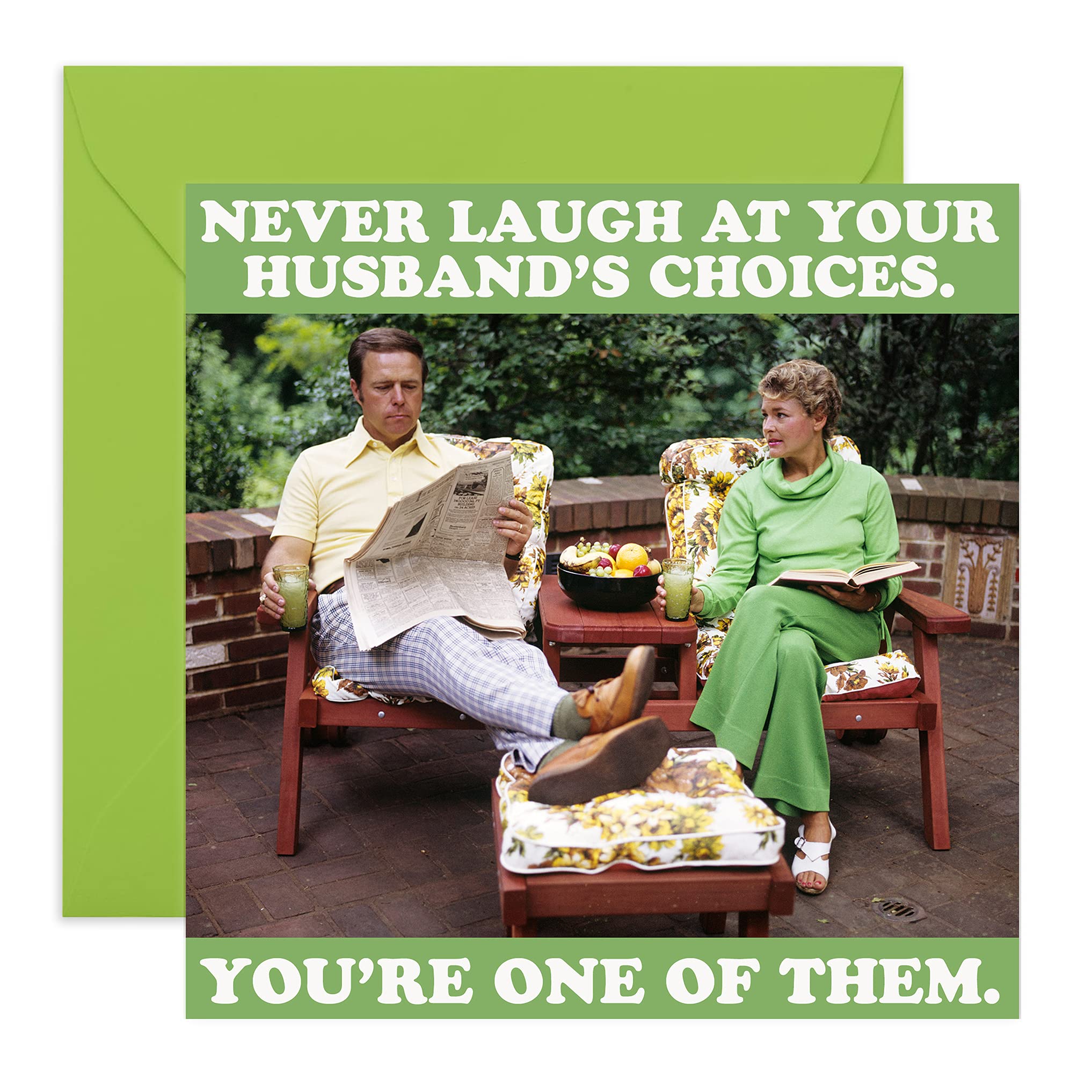 Valentines Day Card - Anniversary Card For Wife - Humorous Greetings For Women - 'Never Question Husband's Choices' - Valentines Idea- Gifts for Women - For Best Friend - Comes With Stickers