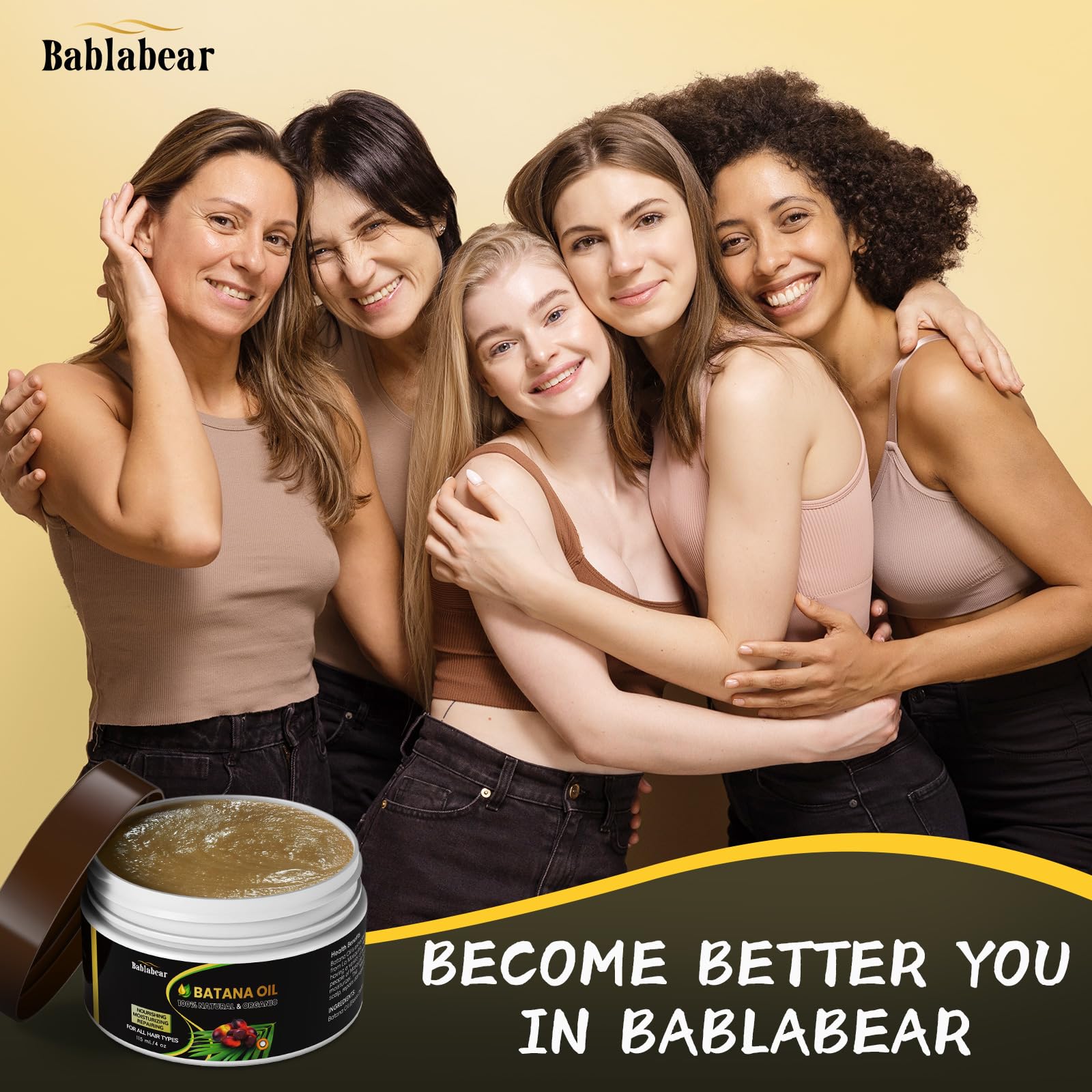 Batana Oil for Hair Growth,Natural Organic Hair Oil Repairs Damaged Hair,Enhances Hair Thickness,Eliminates Split Ends,Prevents Loss for Men & Women.