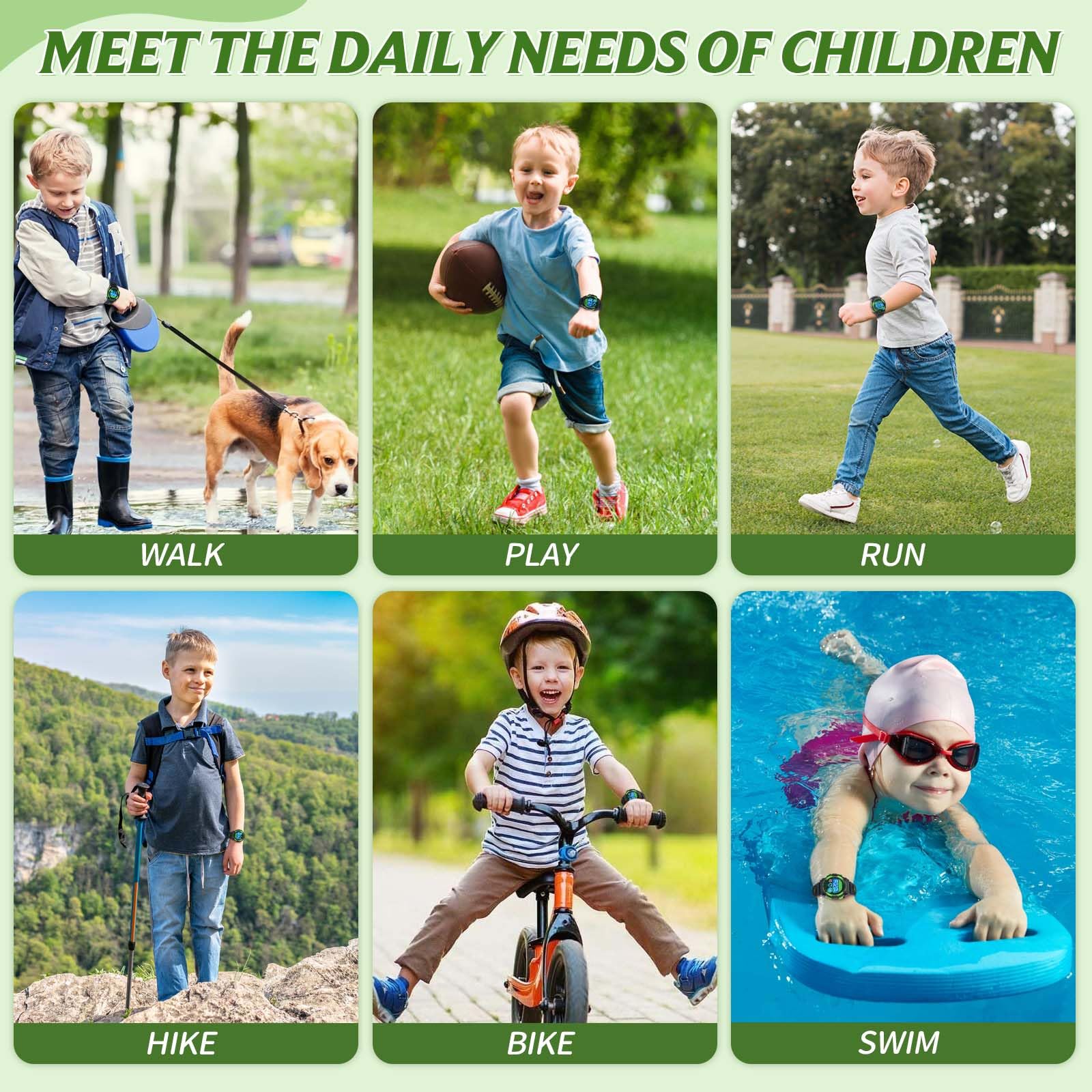 Dayllon Kids Digital Watch,Boys Digital Outdoor Sport Waterproof Watch,with Calendar 12/24H Alarm 7 Colorful Backlight Stopwatch Wristwatch for 3-15 Years Old