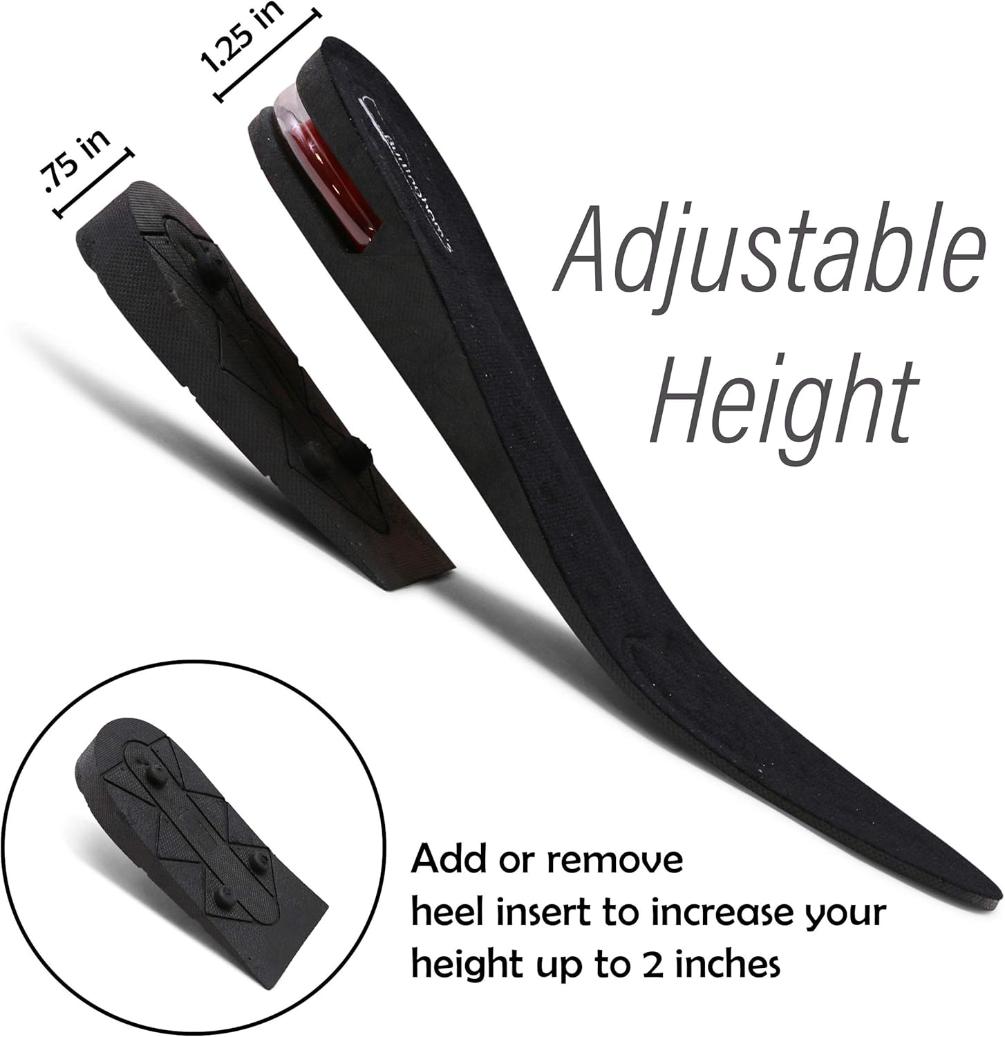 Burlingham's Shoe Lifts for Men and Women (2 Inch) Elevated, Cushioned Heel Inserts and Arch Support Insoles | Lifted, Supportive Comfort | Breathable and Odor Resistant: Health & Personal Care