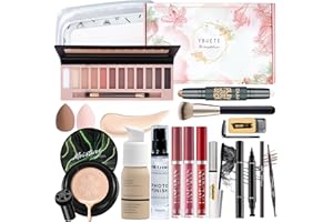 YBUETE Makeup Kit, Makeup Set for Women, Makeup Present for Women Teen Girl, Eyeshadow Foundation CC Cream Face Primer, Makeup Brush Sponge, Lipstick, Eyebrow Soap Pencil Mascara Eyeliner Cosmetic bag