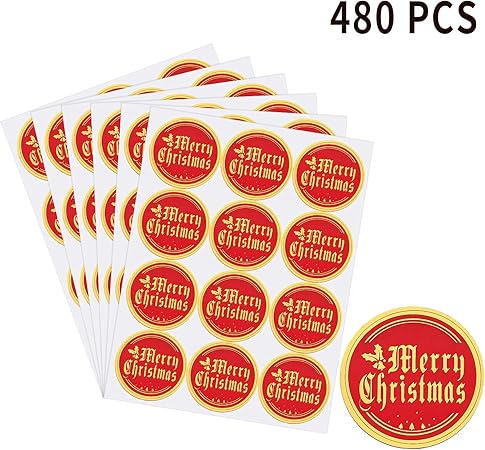 Scrapbooking Autocollants Joyeux Joyeux Noel Rond Sceau Etiquettes Autocollants Pour Cartes Et Artisanat 7 Designs Embellissements