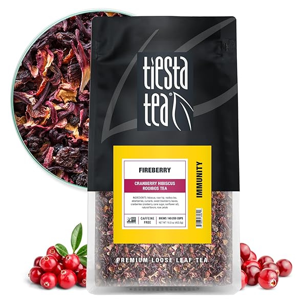 TIESTA TEA – CRANBERRY HIBISCUS ROOIBOS TEA, FIREBERRY,...