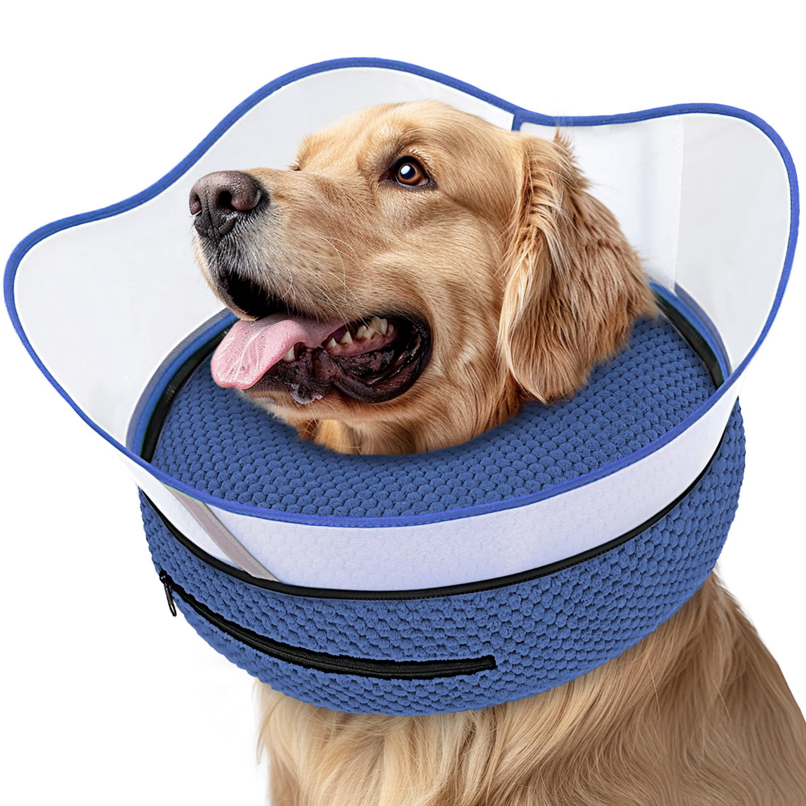 Photo 1 of Supet Raised Inflatable Dog Cone Alternative Collars for After Surgery, Dog Donut Collar After Surgery, Soft Pet Cone for Small Medium Large Dogs to Stop Licking