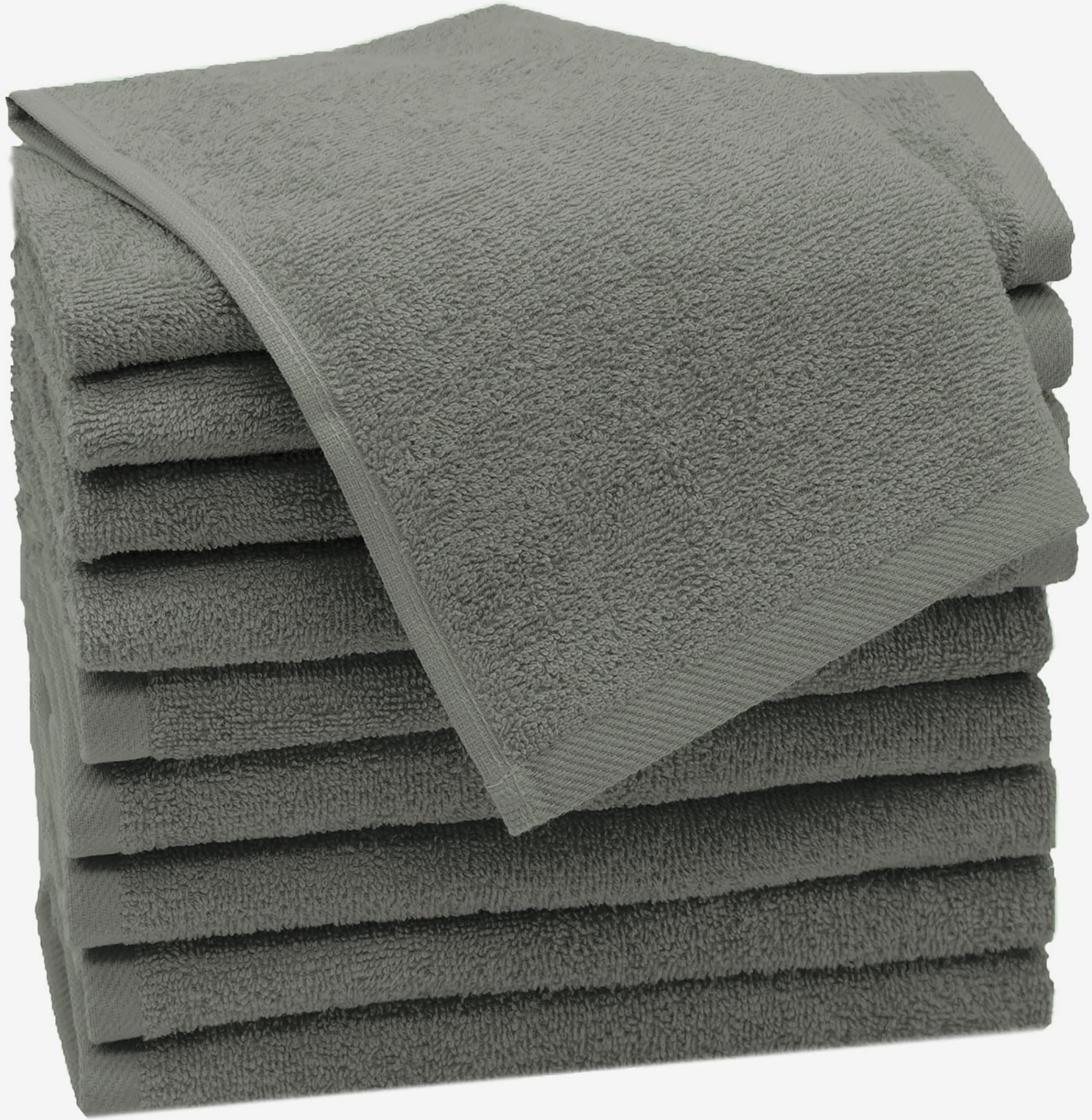 ZOLLNER Set of 10 guest towels, 100% cotton, 30x50 cm, taupe