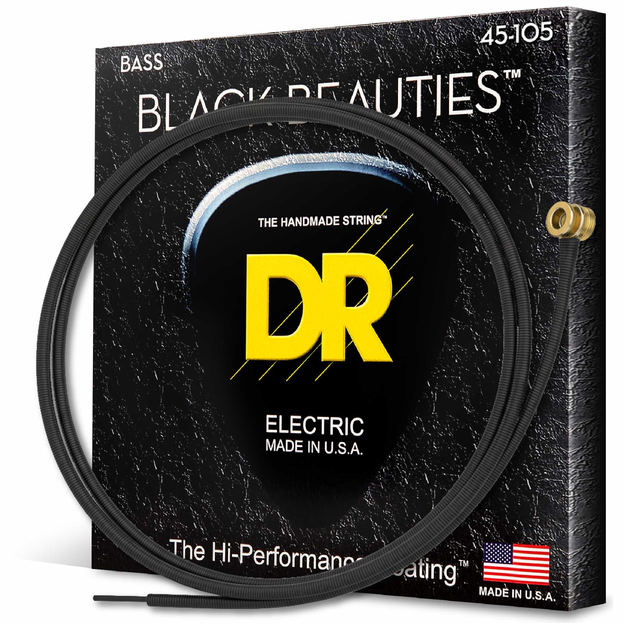 DR Strings BKB-45 BLACK BEAUTIES™ - BLACK Coloured Bass Strings: Medium 45-105