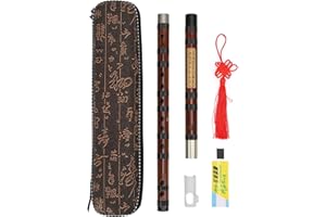 Bamboo Flute D‑Key Dizi Instrument Bitter Bamboo Flute for Beginners Performance Engraved with Chinese Poems 8 Years Dry Bitt