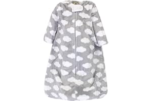 Hudson Baby Unisex Baby Plush Sleeping Bag, Sack, Blanket, Gray Clouds, 12-18 Months