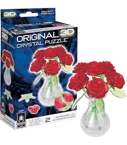 Amazon.com: BePuzzled | Roses in Vase Original 3D Crystal Puzzle