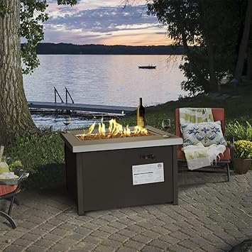 Barton Outdoor Propane Gas Fire Pit Patio Garden Flame W Firepit