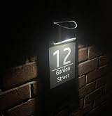 Stick ersWall House Numbers Plaques With Solar Light Grey Classic Text view 5