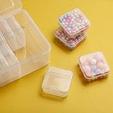Mathtoxyz Bead Organizer Storage Box 15 Pcs Clear Hinged Lids Craft Case view 3