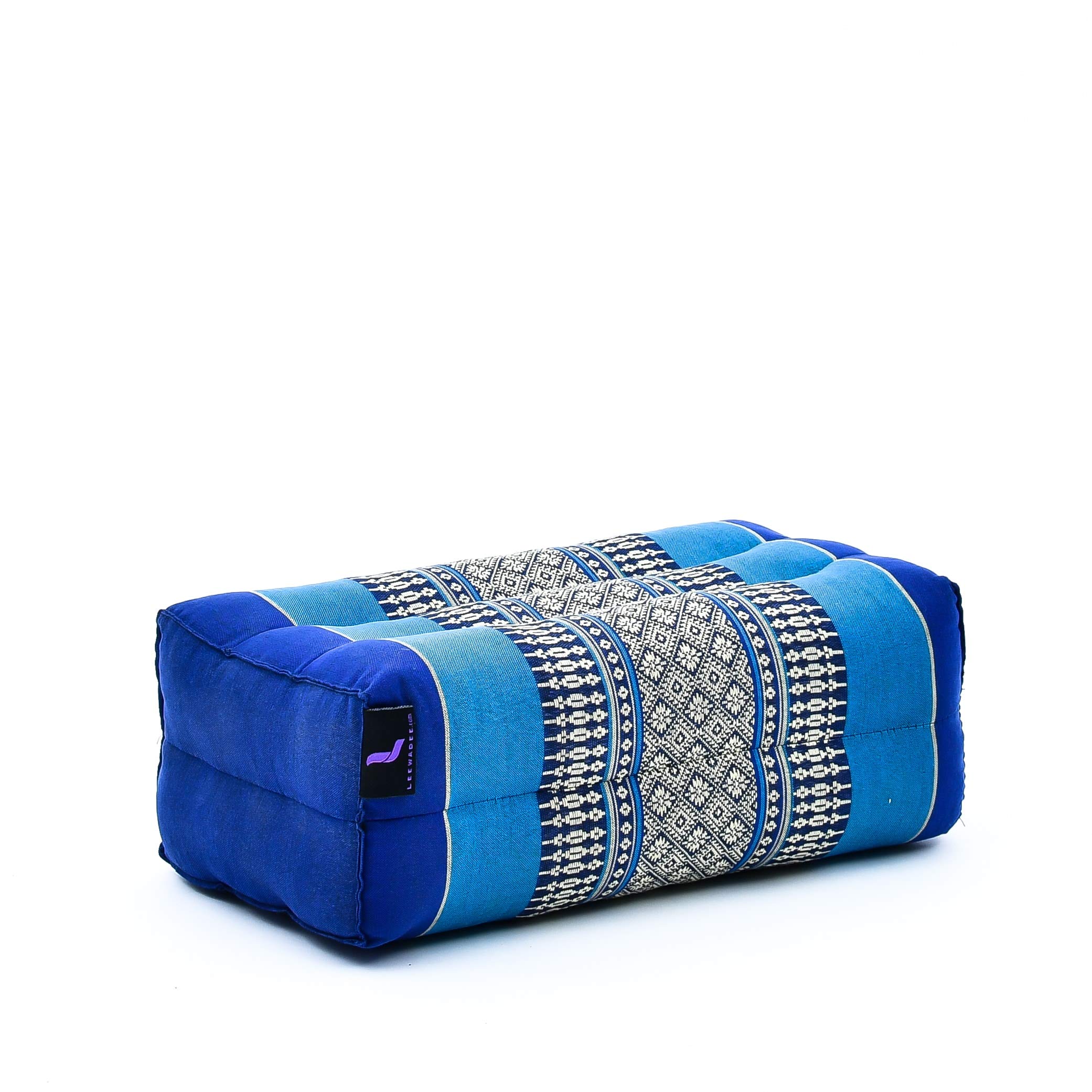 Leewadee Yoga Block – Floor Cushion for Yoga Practice, Meditation Seat Cushion for Workouts Filled with Kapok, 35 x 18 x 12 cm, Blue