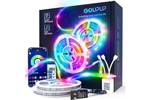 GUPUP 100 FT LED Strip Lights,Rope Lights,Bluetooth APP Control,Color Changing Light Strip,Lights sync with Music,para cuarto