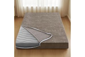 H.VERSAILTEX Twin Size Armless Futon Mattress Covers for Traditional Japanese Futon Mattress Soft Chenille Couch Slipcovers Floor Mats Sofa Protector Zippered Sleeper Sofa Cover,Taupe