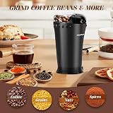 Aigostar Electric Coffee Grinder Stainless Steel 200W 60g Capacity Black view 3