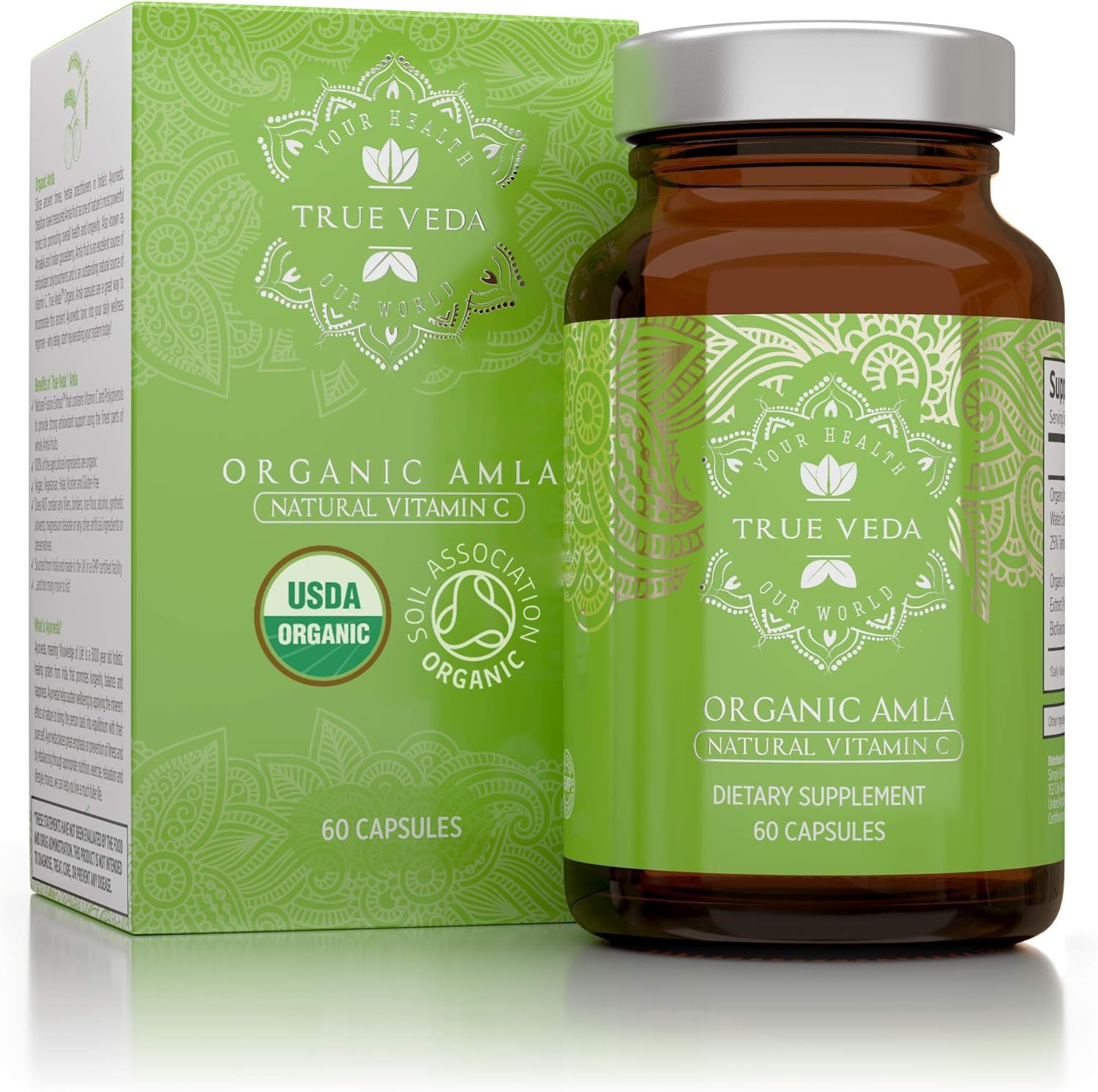 Organic Amla Vitamin C Capsules USDA Organic Certified Whole Food