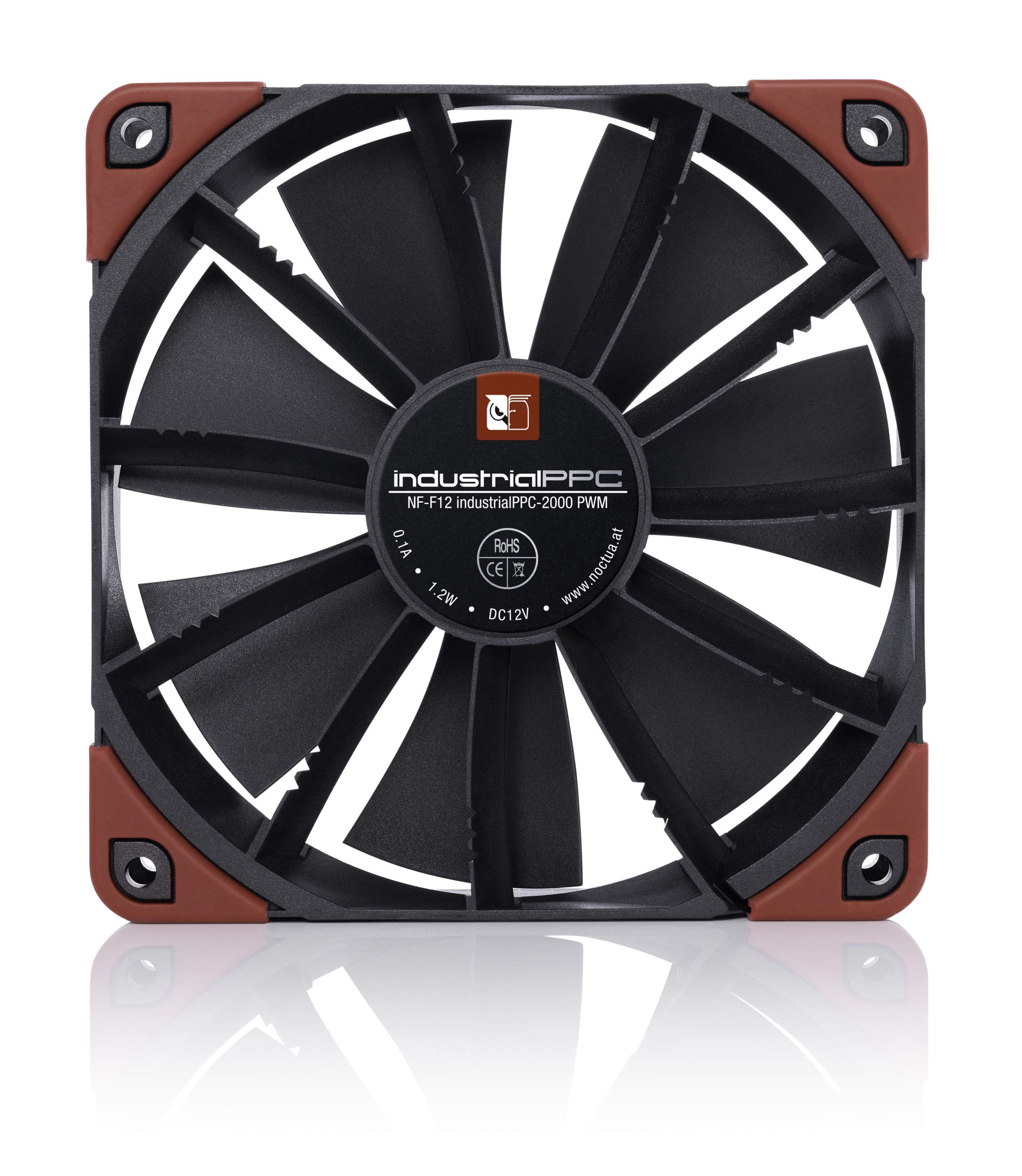 Noctua NF-F12 iPPC-2000 PWM, Heavy Duty Cooling Fan, 4-Pin, 2000 RPM (120mm, Black)