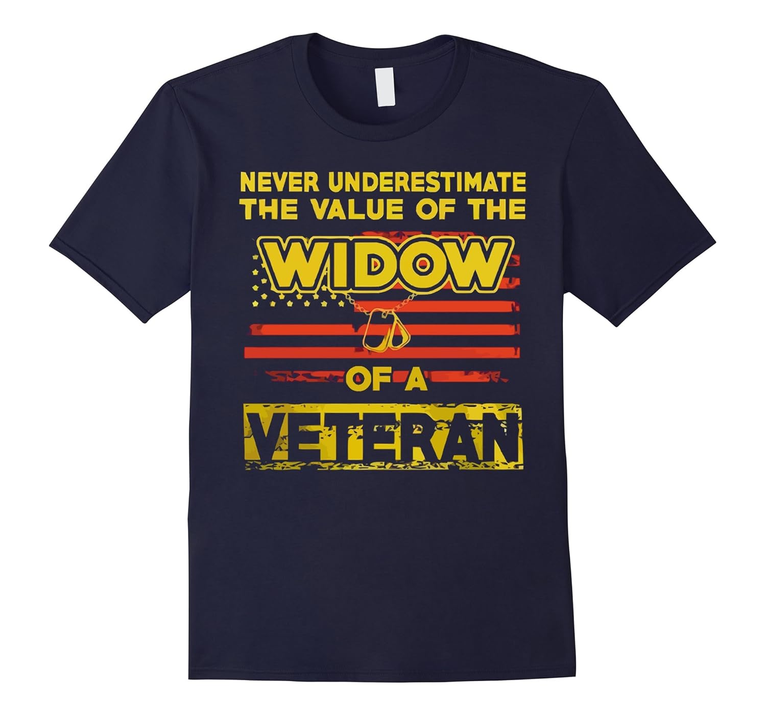 Never Underestimate Value of The Widow - Veteran T Shirt-ANZ