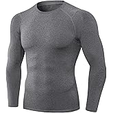 1/3 Pack Men's Compression Shirts Long Sleeve Athletic Workout Base Layer Quick Dry Fit Basketball Football Tops Undershirts