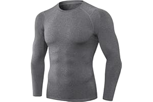 LEICHR 1/3 Pack Men's Compression Shirts Long Sleeve Athletic Workout Base Layer Quick Dry Fit Basketball Football Tops Undershirts