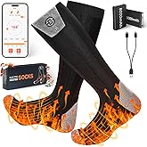 ChieAdt Heated Socks for Men Women with APP Control 8000mAh*2 Battery Rechargeable Electric Socks 4 Heating Level Washable Winter Foot Warmer for Hunting Outdoor Work Ski Hiking Fishing