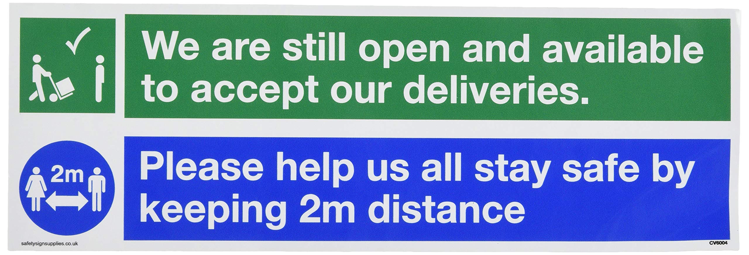 We are still open and available to accept our deliveries. Please help us all stay safe by keeping 2m