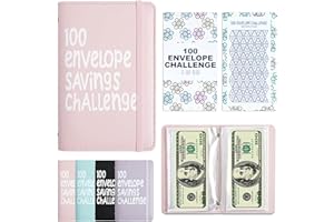 APMFHO 100 Days Money Saving Challenge Coin Envelope Budgetstorage Book, Money Saving Binder, Easy and Fun Way to Save $10,000 or $5,050, Money Saving Challenge with Family, Friends, Bestie