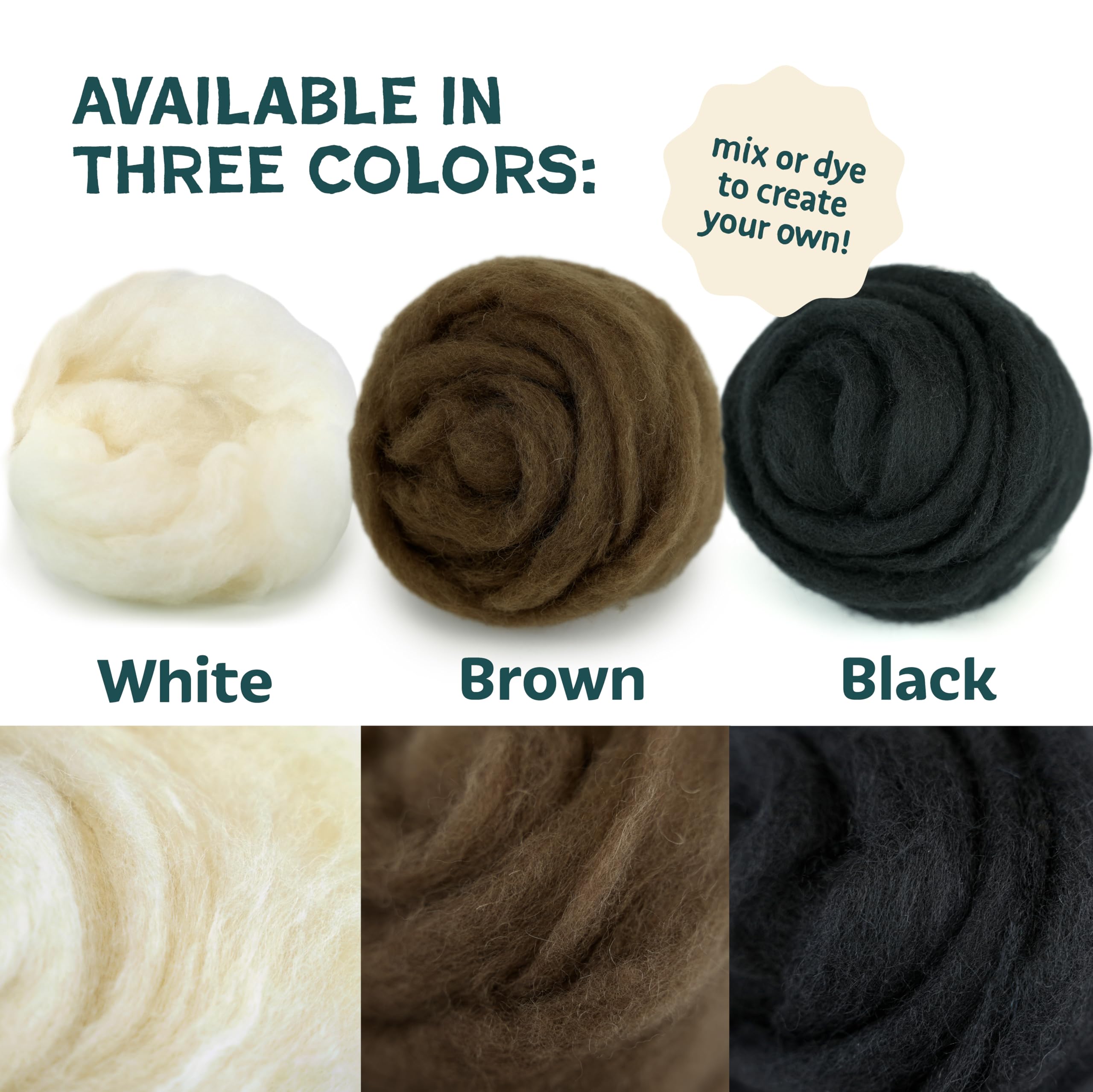 Woolbuddy Wool Felting Core Wool – Handmade Carded White for Needle & Wet Felting, Dryer Balls, Craft Pads & Chunky Yarn (8oz)