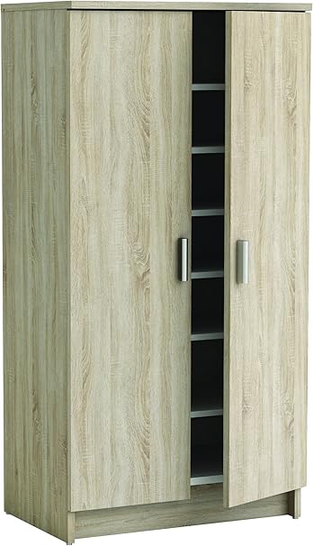 Schuhschrank 2 Türen, Dekor Sonoma-Eiche Kommode Schrank Dielenschrank