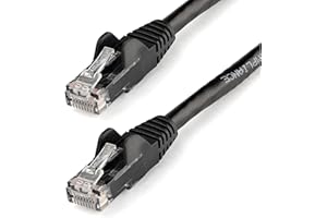 StarTech.com 3ft CAT6 Ethernet Cable - Black CAT 6 Gigabit Ethernet Wire -650MHz 100W PoE RJ45 UTP Network/Patch Cord Snagles