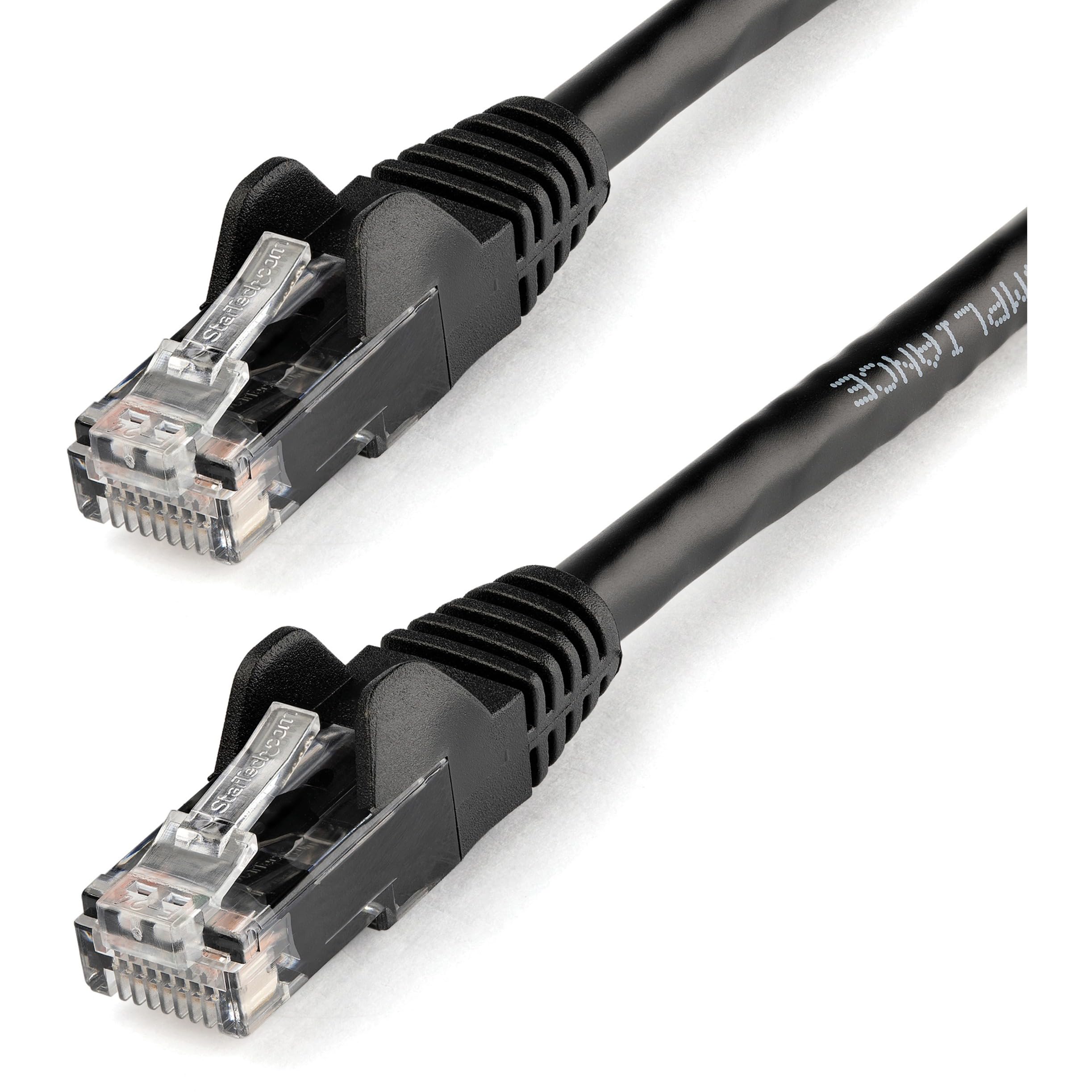StarTech.com 75ft CAT6 Ethernet Cable - Black CAT 6 Gigabit Ethernet Wire -650MHz 100W PoE RJ45 UTP Network/Patch Cord Snagless w/Strain Relief Fluke Tested/Wiring is UL Certified/TIA (N6PATCH75BK)