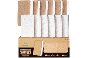 Isshah Plant-Based Kitchen Sponges - FSC Certified and PETA Approved, Natural, Eco-Friendly, Biodegradable Sisal Hemp Sponges