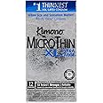 Kimono MicroThin XL, Ultra-Thin Lubricated Condoms, Natural Latex Condoms, Vegan-Friendly, No Latex Odor, Extra Thin, Widest-Base Condoms - Enhanced Sensitivity - Pack of 12