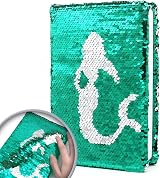 GINMLYDA Reversible Sequin Diary for Girls 8.5x5.5 In 160 Pages Mermaid Gift