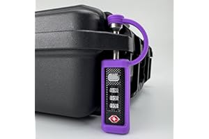 LAFENLIN TSA Approved Locks for Gun Case, Combo Lock Traveling Hand Gun Carrying Case Lock, Hard Pistol Cases Padlocks, Tactical Cut-Resistant Heavy Duty TSA Travel Locks-Purple