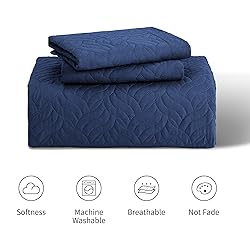 Love's cabin King Size Quilt Set Navy Blue