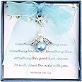 QqzsJewls Something Blue for Bride to Be on Wedding Gifts Bridal Angel Bouquet Garter Charm from Mom Dad Grandma Sister Friends