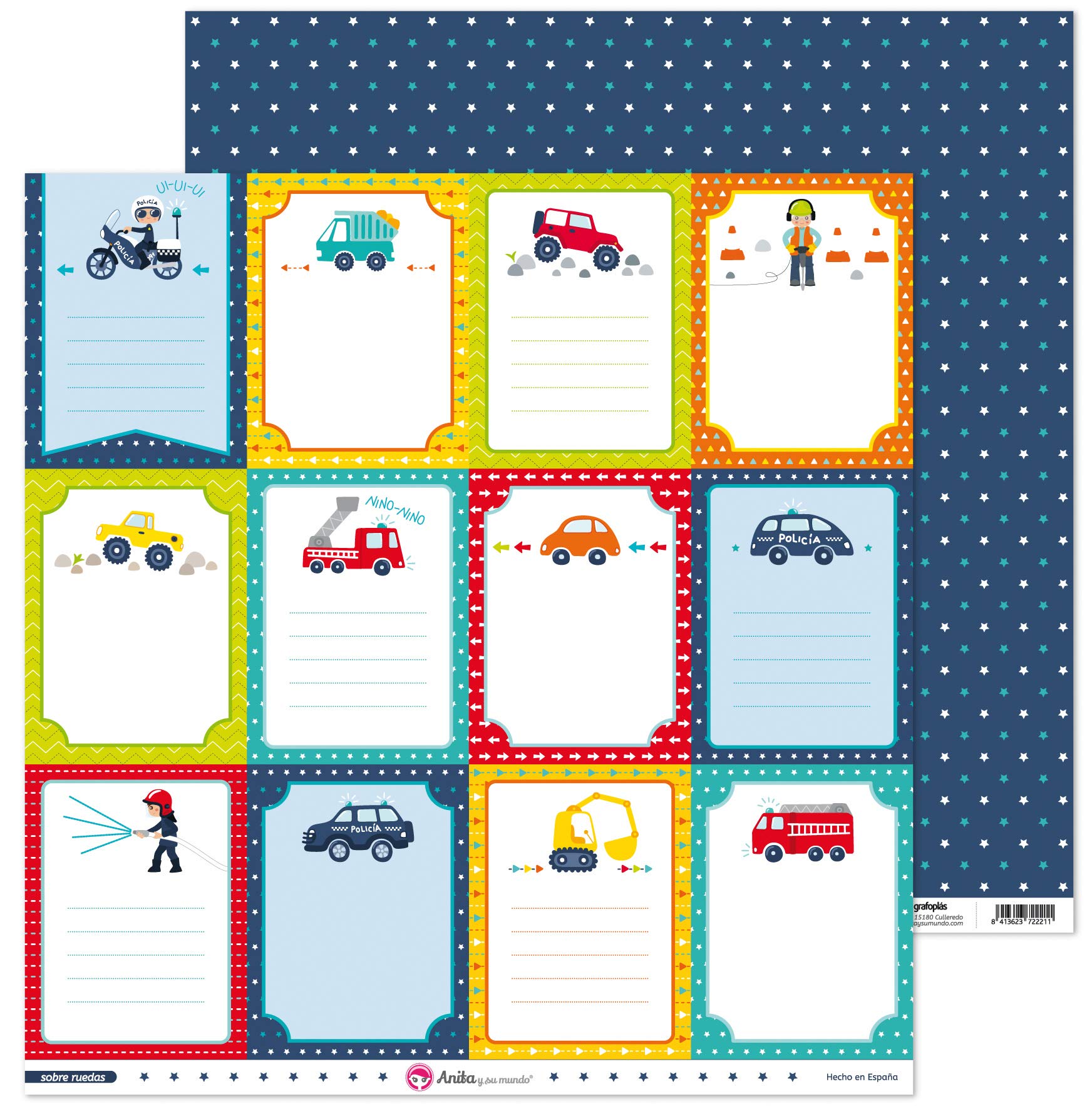 Anita and Su Mundo Collection on Wheels Scrapbooking Papers, Paper, Cards, 12" x 12"